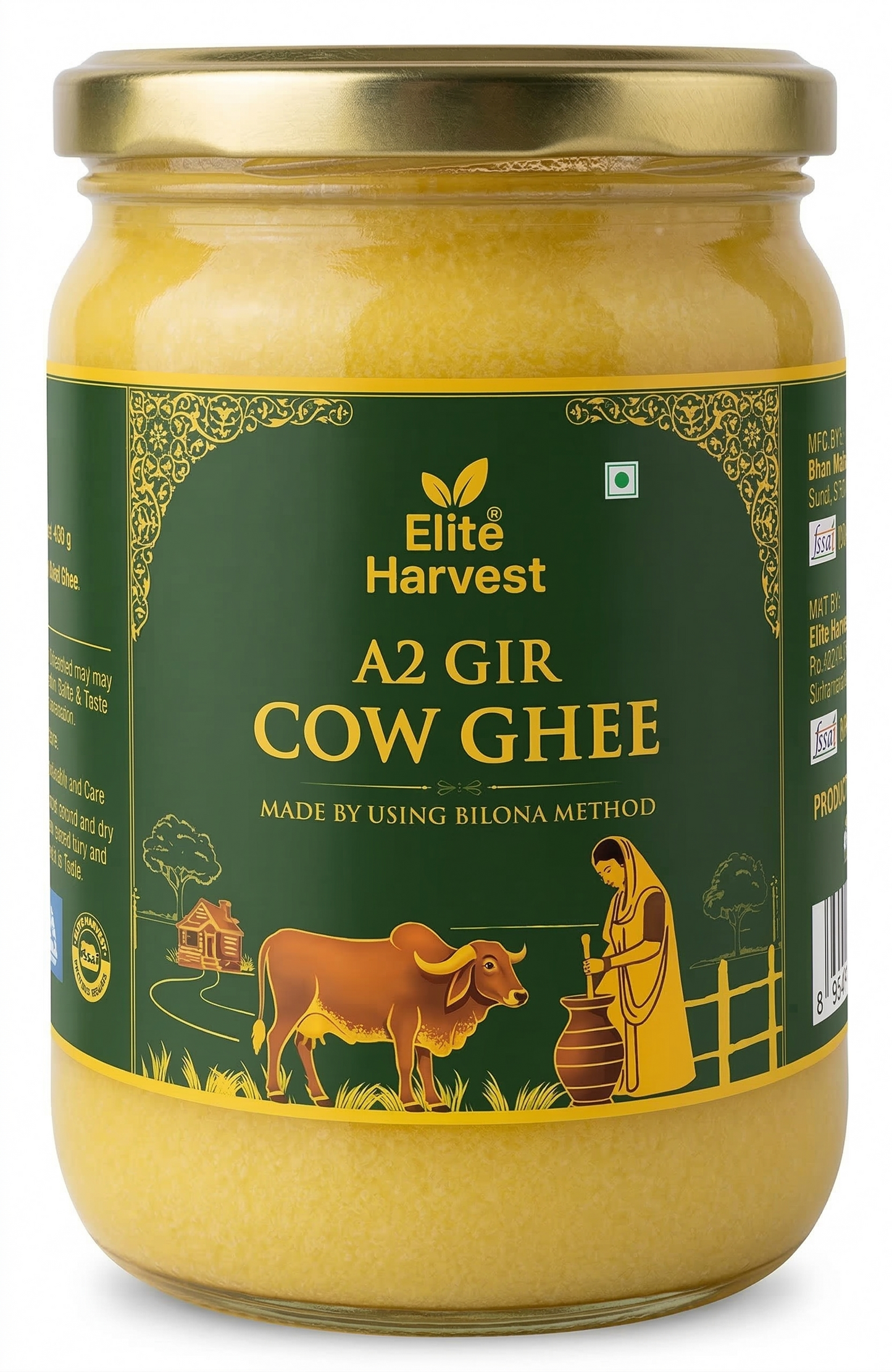Elite Harvest A2 Gir Cow Desi Ghee — Bilona Metho (100 ML)